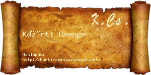 Kürti Csenge névjegykártya
